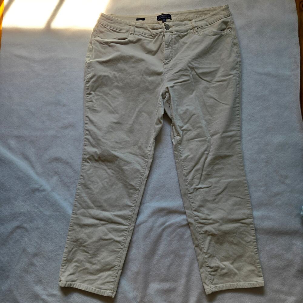 Talbots Women’s Corduroy Pants, Off White, Straight Leg, 20W Simply Flattering